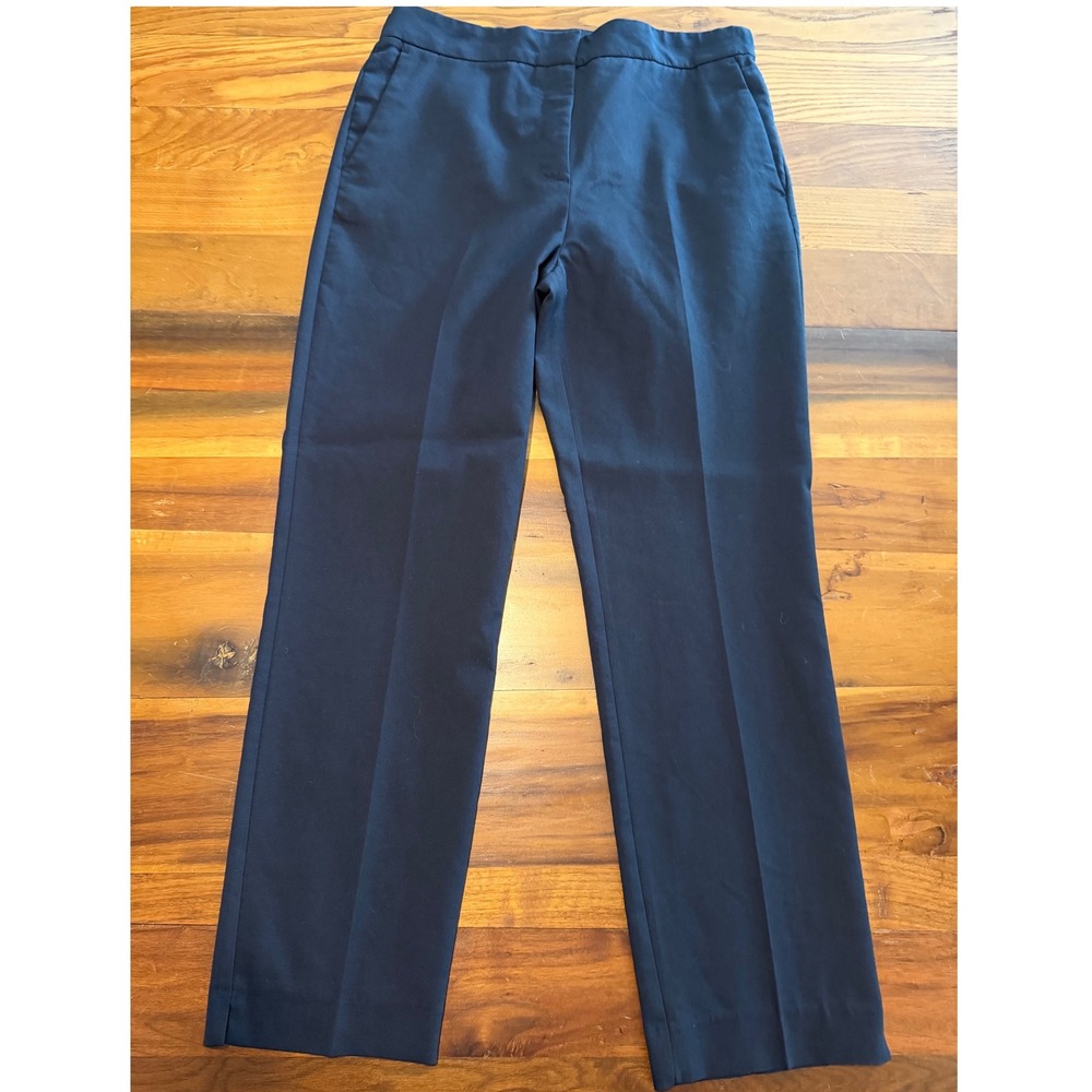 Zara Black Straight Leg Trousers Side Zip Elastic Back Pants XL